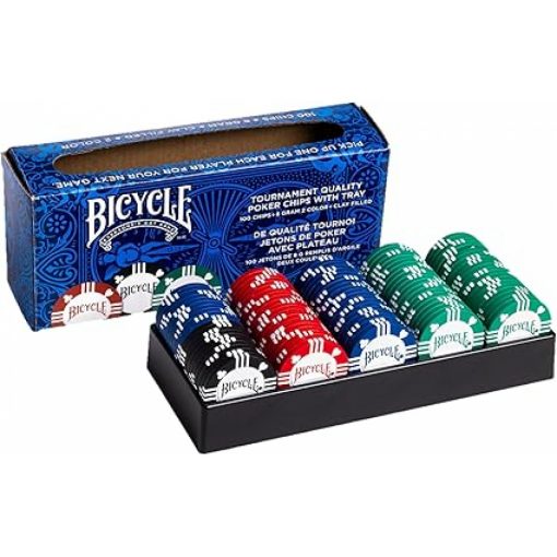 100 FICHES DI POKER 8G IN ARGILLA - BICYCLE
