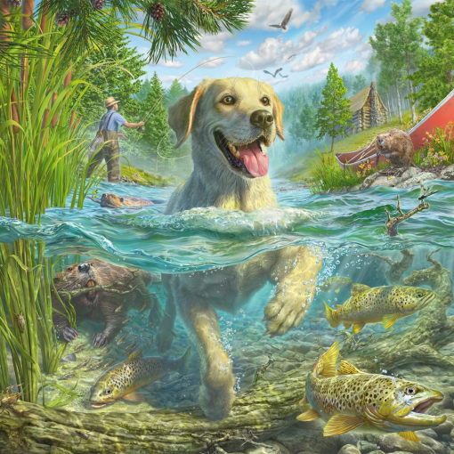 Alternative view of PUZZLE LABRADOR IN ACQUA 1000 PZ - SCHMIDT