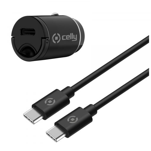 ULTRA COMPACT MINI CAR CHARGER USB TYPE-C + LIGHTNING - CELLY