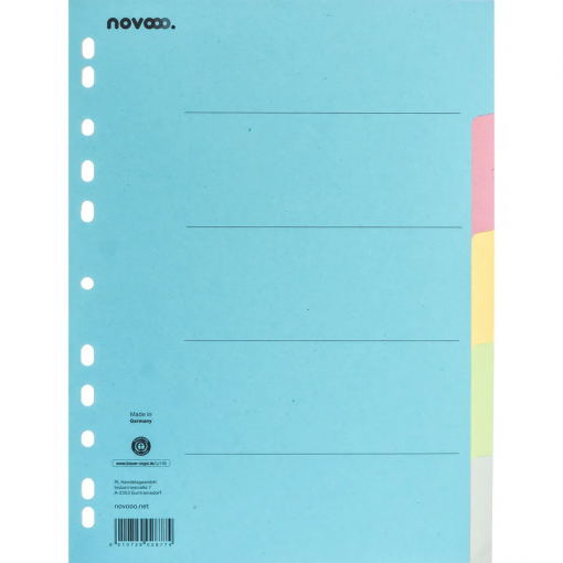 SEPARATORE PER 5 CATEGORIE COLORATE A4 - NOVOOO