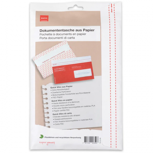 PORTA DOCUMENTI DI CARTA ROSSI - ELCO