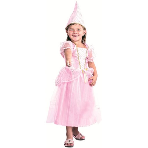 TRAVESTIMENTO PRINCIPESSA ROSA COL CAPPELLO 3-4 ANNI