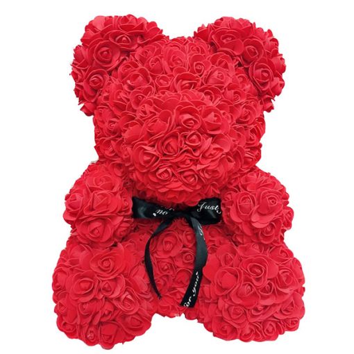 ORSETTO DI ROSE ROSSE IN CONFEZIONE 20 x 28 CM