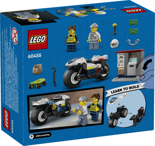 Alternative view of INSEGUIMENTO MOTO DELLA POLIZIA - CITY POLICE 60455 - LEGO