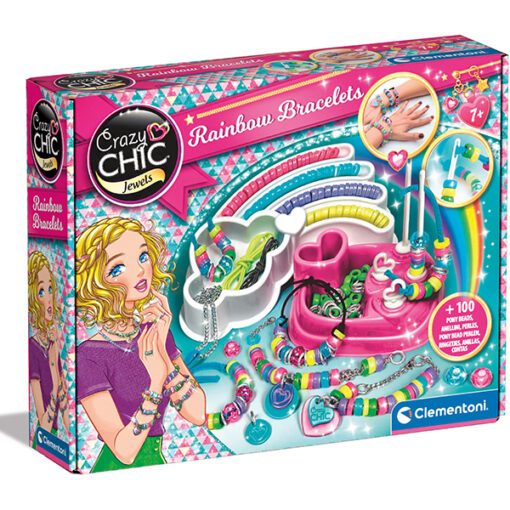 Clementoni - BRACCIALI CON PERLINE DI TENDENZA CRAZY CHIC – CLEMENTONI