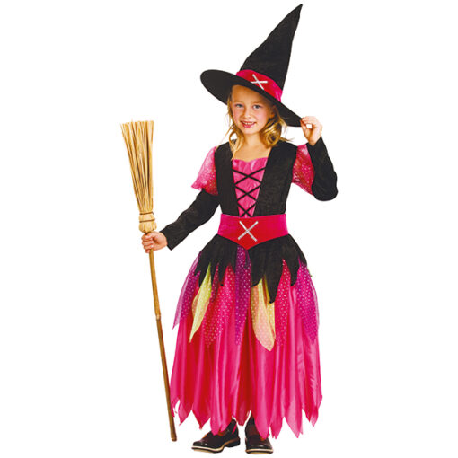 Fasnacht - ABITO STREGA ROSA 5-6 ANNI (TAGLIA S)