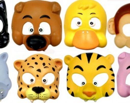 Fasnacht - MASCHERE IN MORBIDA SCHIUMA, ANIMALI ASSORTITI, 9 PEZZI