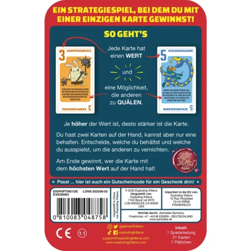 Alternative view of EXPLODING KITTENS - POWER HUNGRY PETS EDIZIONE IN LATTA (EN) - D