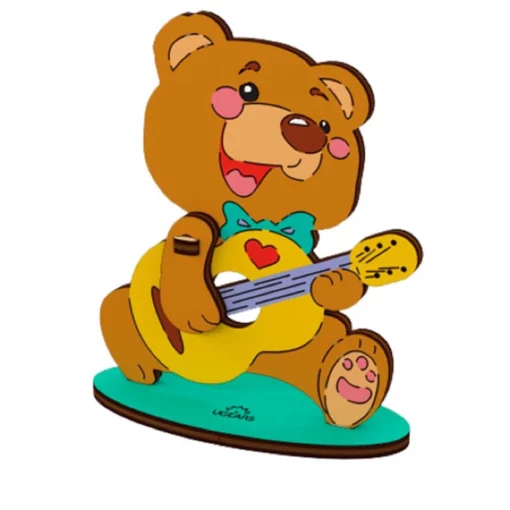 UGEARS - MODELLO ORSETTI DA COLORARE 8 PZ (FR-DE-EN-POL-ES-UKR) - F/D/ML