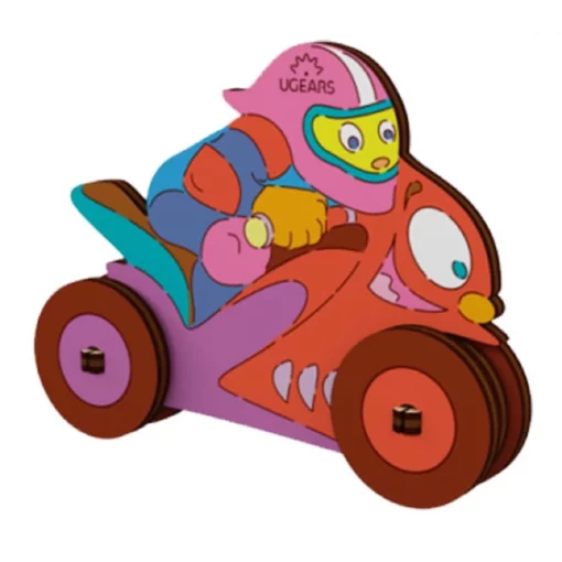 UGEARS - MODELLO DA COLORARE MOTOCICLISTI 8 PEZZI (FR-DE-EN-POL-ES-UKR) - F/D/ML