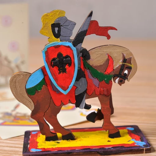 Alternative view of UGEARS - MODELLO DA COLORARE CAVALIERI 8 PZ (FR-DE-EN-POL-ES-UKR) - F/D/ML