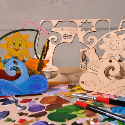 Alternative view of UGEARS - MODELLO DA COLORARE BARCA A VELA 17PZ (FR-DE-EN-POL-ES-UKR) - F/D/ML