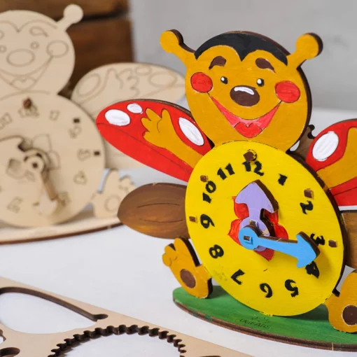 Alternative view of UGEARS - MODELLO OROLOGIO DA COLORARE 23PZ (FR-DE-EN-POL-ES-UKR) - F/D/ML