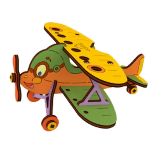 UGEARS - MODELLO DA COLORARE AEREO A DUE PIANI 23 PEZZI (FR-DE-EN-POL-ES-U - F/D/ML